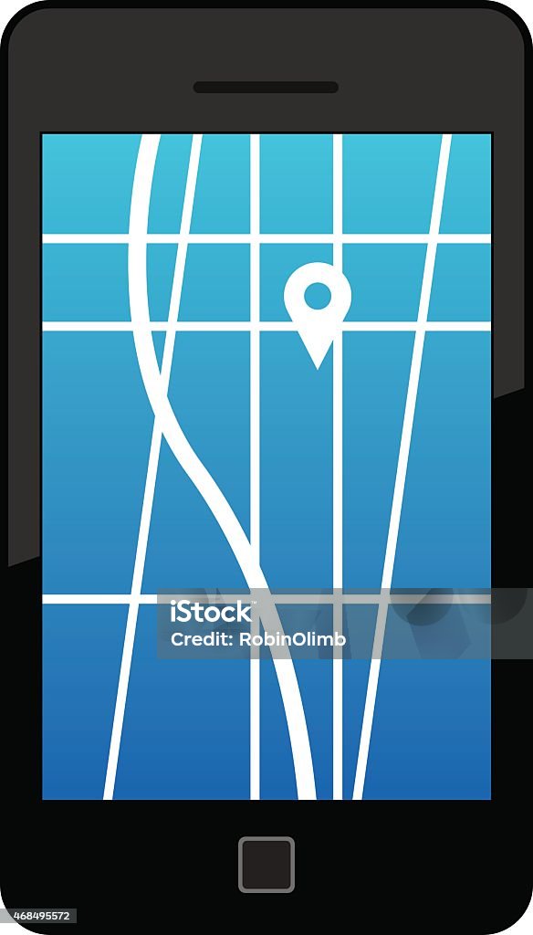GPS teléfono inteligente - arte vectorial de 2015 libre de derechos