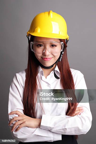 Smile Engineer Woman Stock Photo - Download Image Now - 2015, Adult, Adults Only