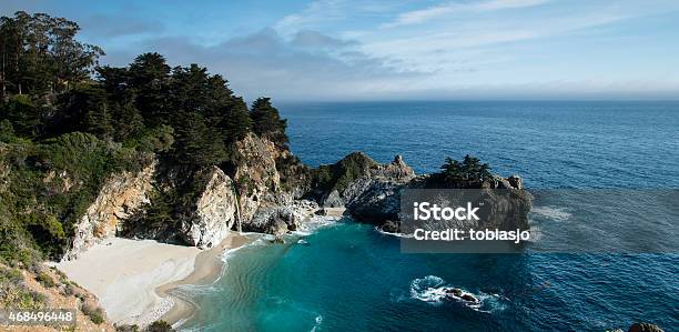 Mcway Falls Big Sur California Stock Photo - Download Image Now - McWay Waterfall, 2015, Beach