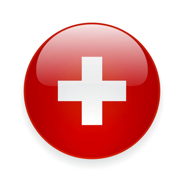 istock Round icon with flag of Switzerland 468499744