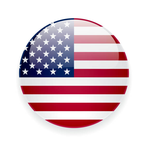 istock Round icon with flag of the USA 468499806