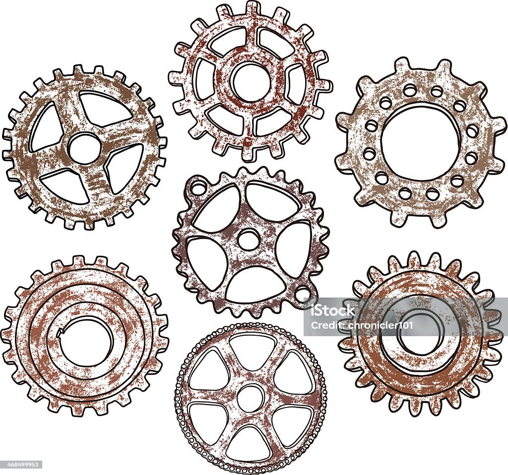 gears Vector image of the various gears. Abstract stock vector
