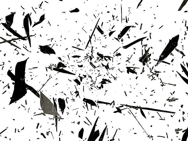 istock Shattered or splitted glass Pieces isolated on white 468500444