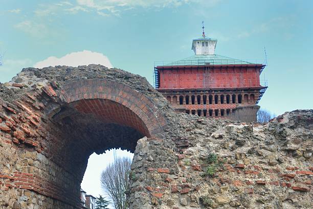 istock Roman Wall and jumbo water tower 468500660