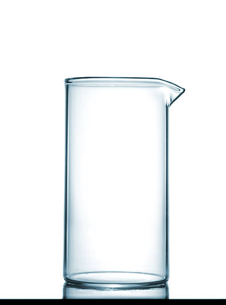 Isolated chemical beaker on table stock photo