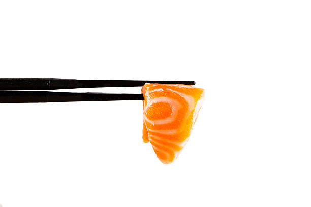 istock sliced raw salmon with chopsticks holding it 468504376