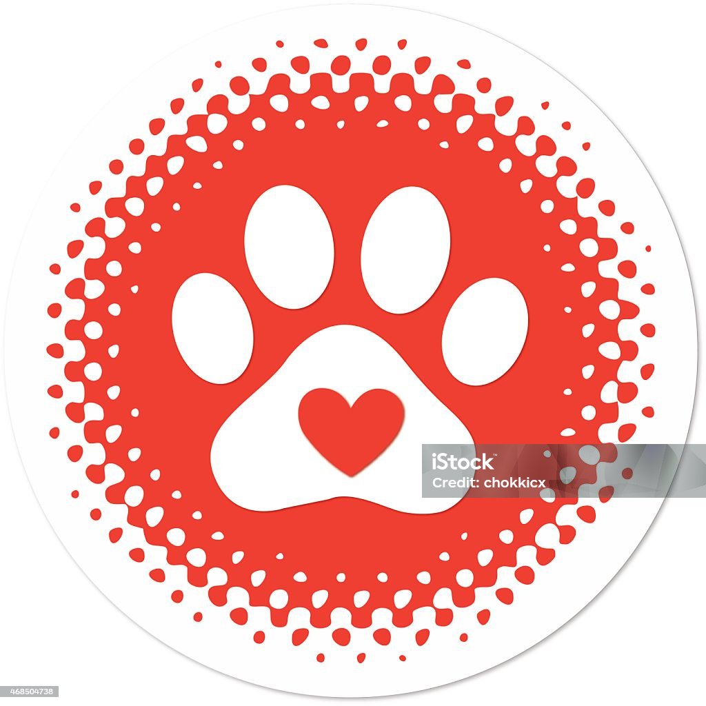 Cuidado de mascotas y love - arte vectorial de Almohadillas - Pata de animal libre de derechos