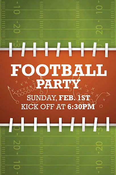 Vector illustration of Football party invitation