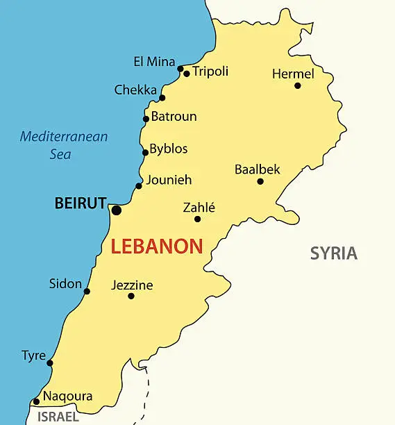 Vector illustration of Lebanese Republic - Lebanon - vector map