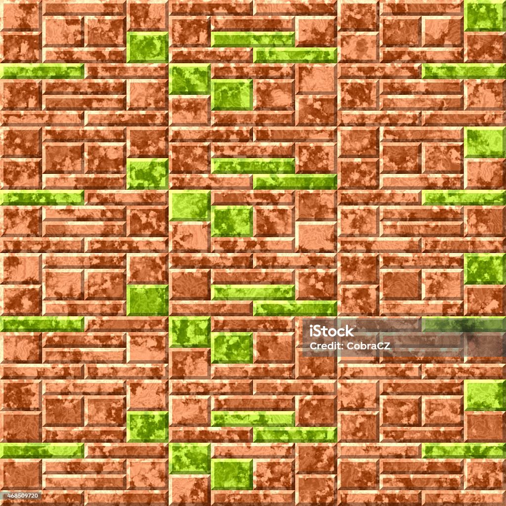 Brown and green seamless brick texture Brown and green seamless brick texture pattern 2015 Stock Photo