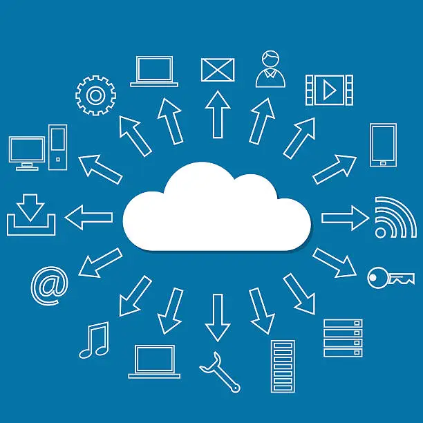 Vector illustration of Cloud services