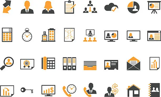 Vector illustration of Business and management icons