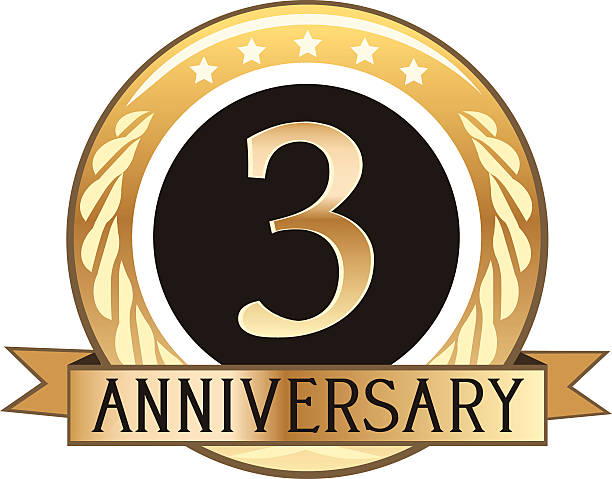 ilustrações de stock, clip art, desenhos animados e ícones de três ano de aniversário - number certificate number 3 year