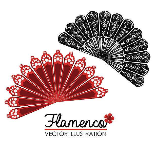 illustrazioni stock, clip art, cartoni animati e icone di tendenza di progettazione di flamenco, illustrazione vettoriale. - ventaglio