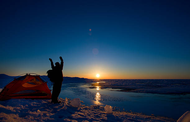 One tent in  Huron Lake