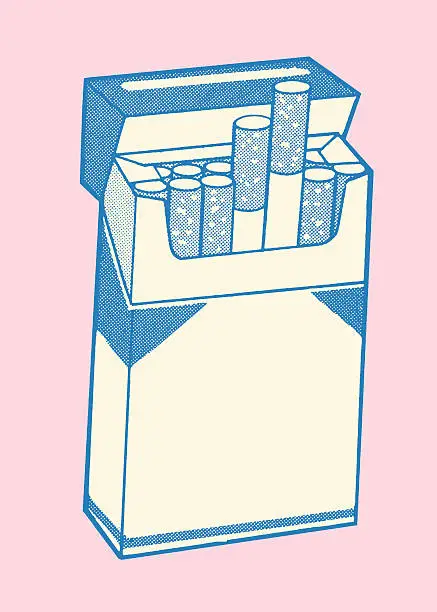 Vector illustration of Full Open Pack of Cigarettes