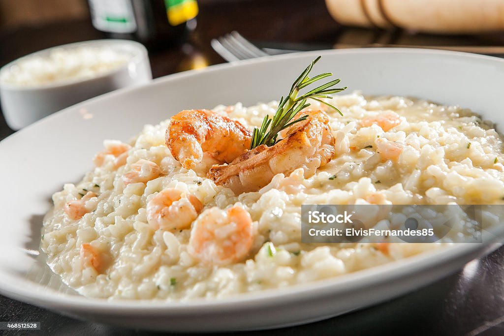 risotto aux crevettes - Photo de Risotto libre de droits