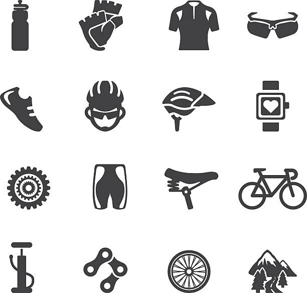 illustrazioni stock, clip art, cartoni animati e icone di tendenza di icone di ciclismo/eps10 silhouette - shoe repairer illustrations