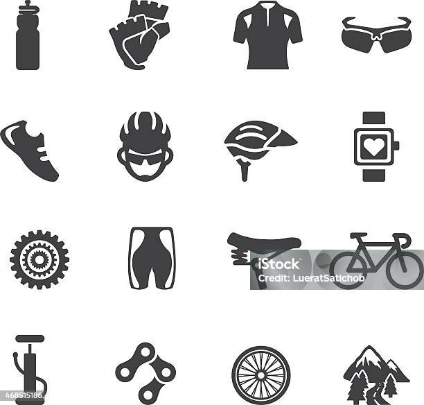 Cycling Silhouette Icons Eps10 Stock Illustration - Download Image Now - Cycling, Bicycle, Icon Symbol