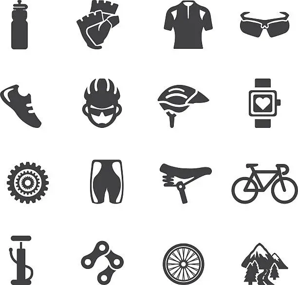 Vector illustration of Cycling Silhouette icons | EPS10