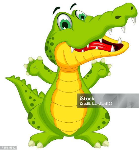 Cute Crocodile Cartoon Posing Stock Illustration - Download Image Now - 2015, Animal, Bizarre