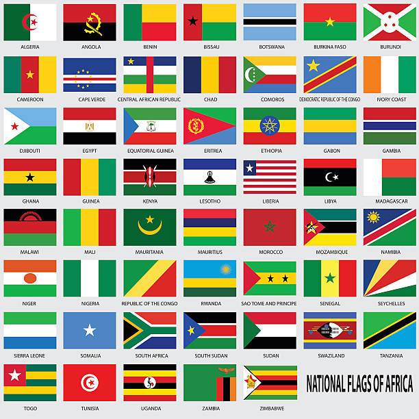 ilustraciones, imágenes clip art, dibujos animados e iconos de stock de banderas nacionales de áfrica - african descent africa african culture pattern