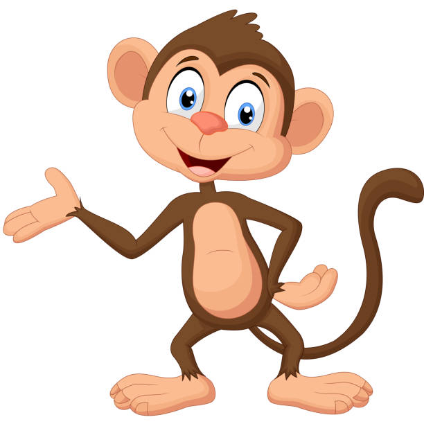 Cartoon Monkey Presenting Stock Illustration - Download Image Now - Ape,  Monkey, Cartoon - iStock