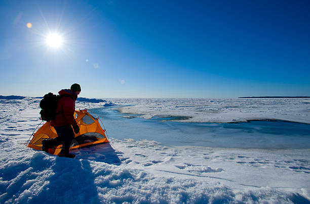 One tent in  Huron Lake