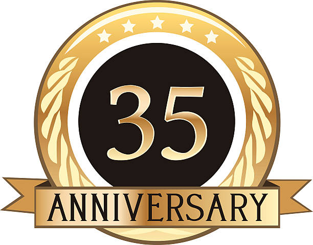 Thirty Five Year Anniversary Thirty five year anniversary seal number 35 stock illustrations