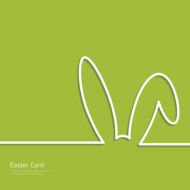 Easter background with silhouette line rabbit Easter background with silhouette line rabbit for your design easter silhouettes stock illustrations