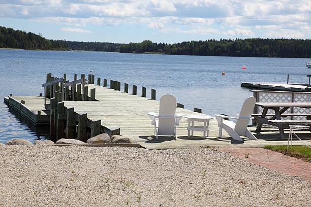 istock Chairs to sit on by the ocean. 468525500