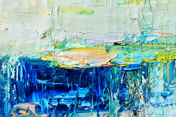 istock Abstract painted green yellow and blue textured  art backgrounds. 468528916