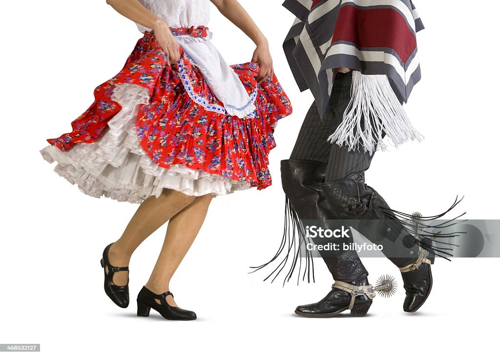 Typical Chilean two dancers legs Chilean typical dance "cueca" performed bya a woman and a man (Huaso, Chilean cowboy) Cueca Stock Photo