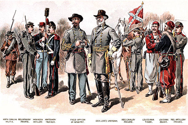 Confederate Uniforms stock photo