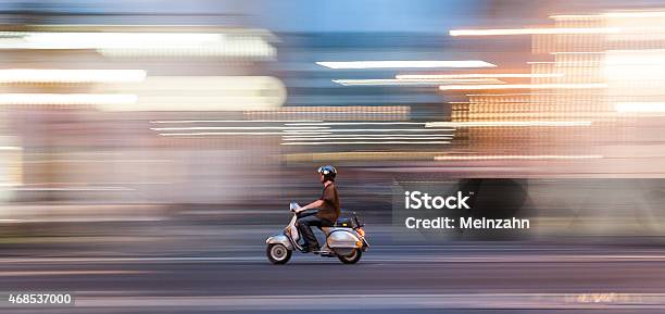 Man With Motorbike Stock Photo - Download Image Now - Motorcycle, Speed, Motor Scooter