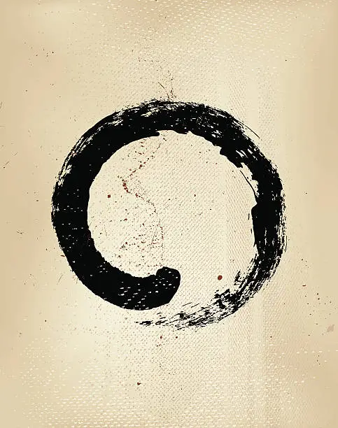 Vector illustration of Enso grunge style – Japanese zen circle calligraphy