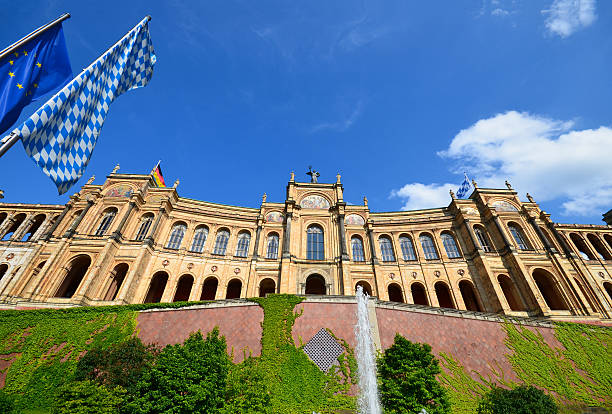 Munich, Bavaria: Maximilianeum - Bavarian state parliament Munich, Bavaria: Maximilianeum - Facade of the Bavarian state parliament bavarian state parliament stock pictures, royalty-free photos & images