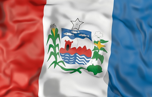 Alagoas state corrugated flag 3d illustration