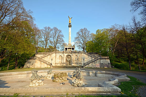 istock Munich, Bavaria: Angel of Peace monument (Friedensengel) in spring, Germany 468543810