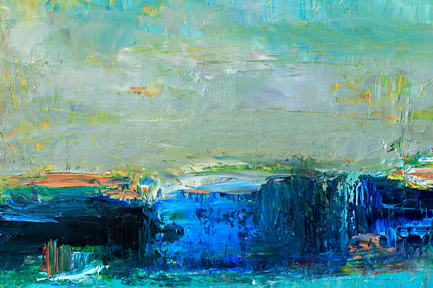 istock Abstract painted green yellow and blue textured  art backgrounds. 468546730