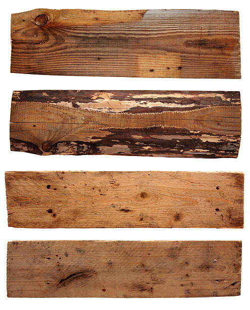 istock Four old wooden boards isolated on a white background. Old 468547420
