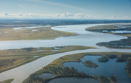 The Mackenzie River as it nears the Arctic Ocean