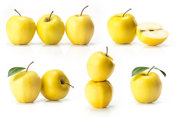 istock yellow golden apples fruit isolated on white background 468552046