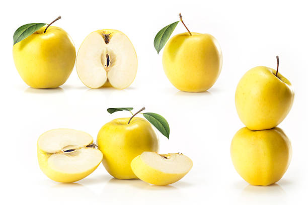 istock yellow golden apples fruit isolated on white background 468552048