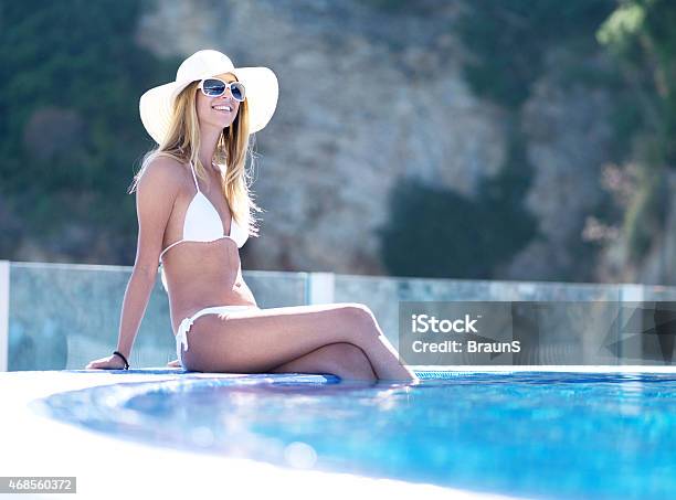 Beautiful Woman Enjoying In Summer Day At The Swimming Poo Stock Photo - Download Image Now