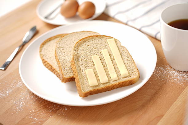 Infographics on the breakfast table stock photo