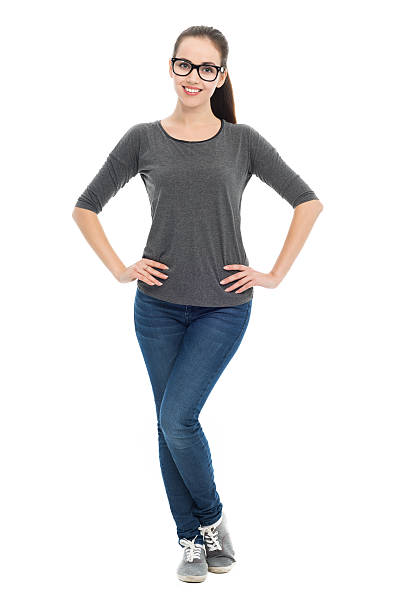 istock Casual young woman standing 468565110