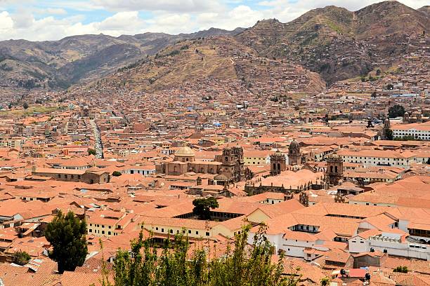 istock Red roofs of historic center, Cuzco, Peru 468565614