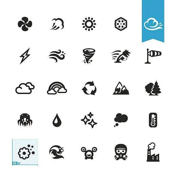 Vector illustration of Air conditioning and Purifier related vector icons