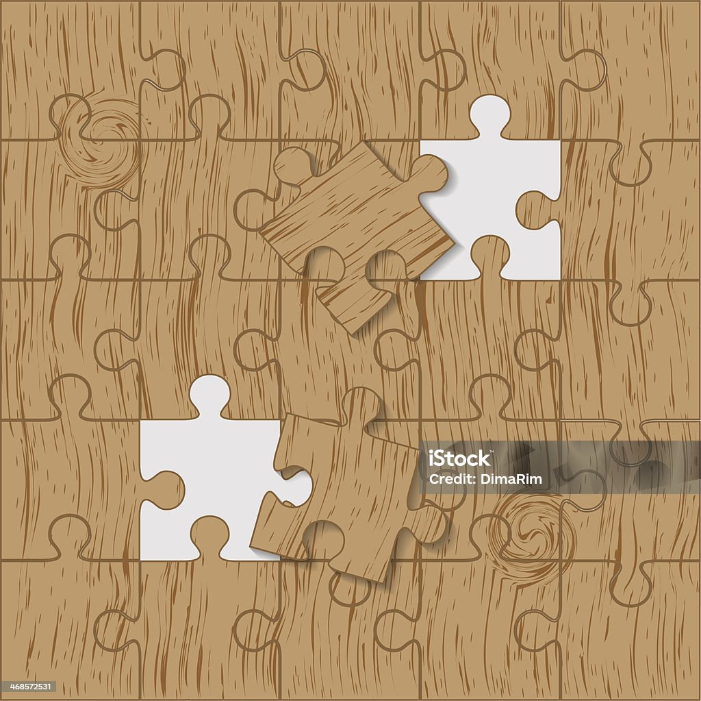 Puzzle aus Holz.  Vektor - - Lizenzfrei Boden Vektorgrafik